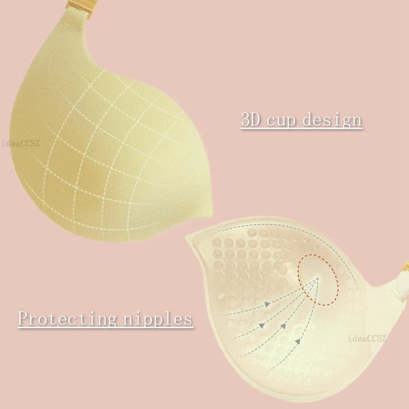 M&T Wear - Strapless Bra for Women Seamless Invisible Push Up Bras Backless Wedding Brassiere Self Adhesive Sexy Lingerie A To C Cup - M&T Wear