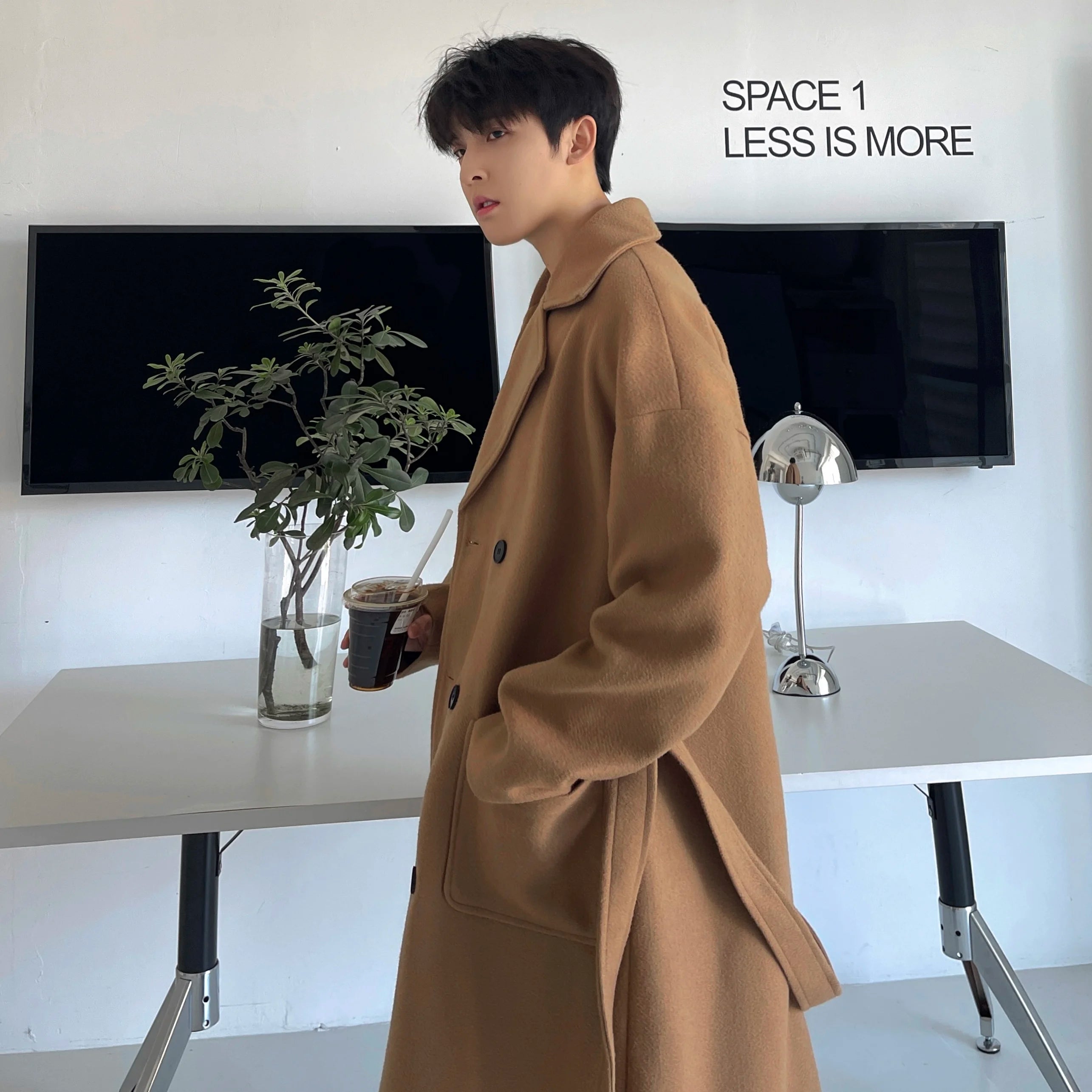 M&T Wear - Thick Korean Vintage Long Woolen Trench Coat for Men