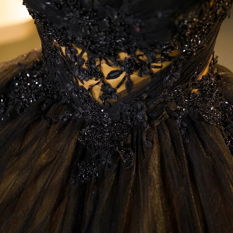Black Gold Stage Performance Ball Gown