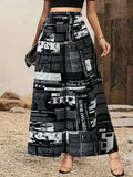 3D Digital Print Street Style Wide-Leg Pants