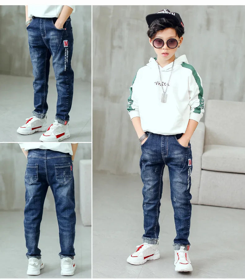 M&T Wear - Boys’ Slim Fit Elastic Waist Denim Jeans (3-14 Years)