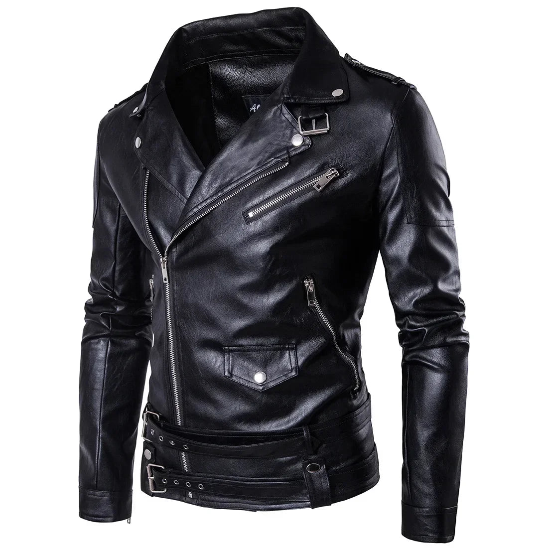 M&T Wear - Men Outdoor Sport Leather Jacket Motorcycle Cool Coat Jacket Men Lapel Leather Jackets Mens Fashion Clothing Real Leather Coat - M&T Wear