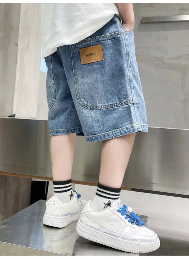 M&T Wear - Boys’ Loose Fit Elastic Waist Denim Shorts