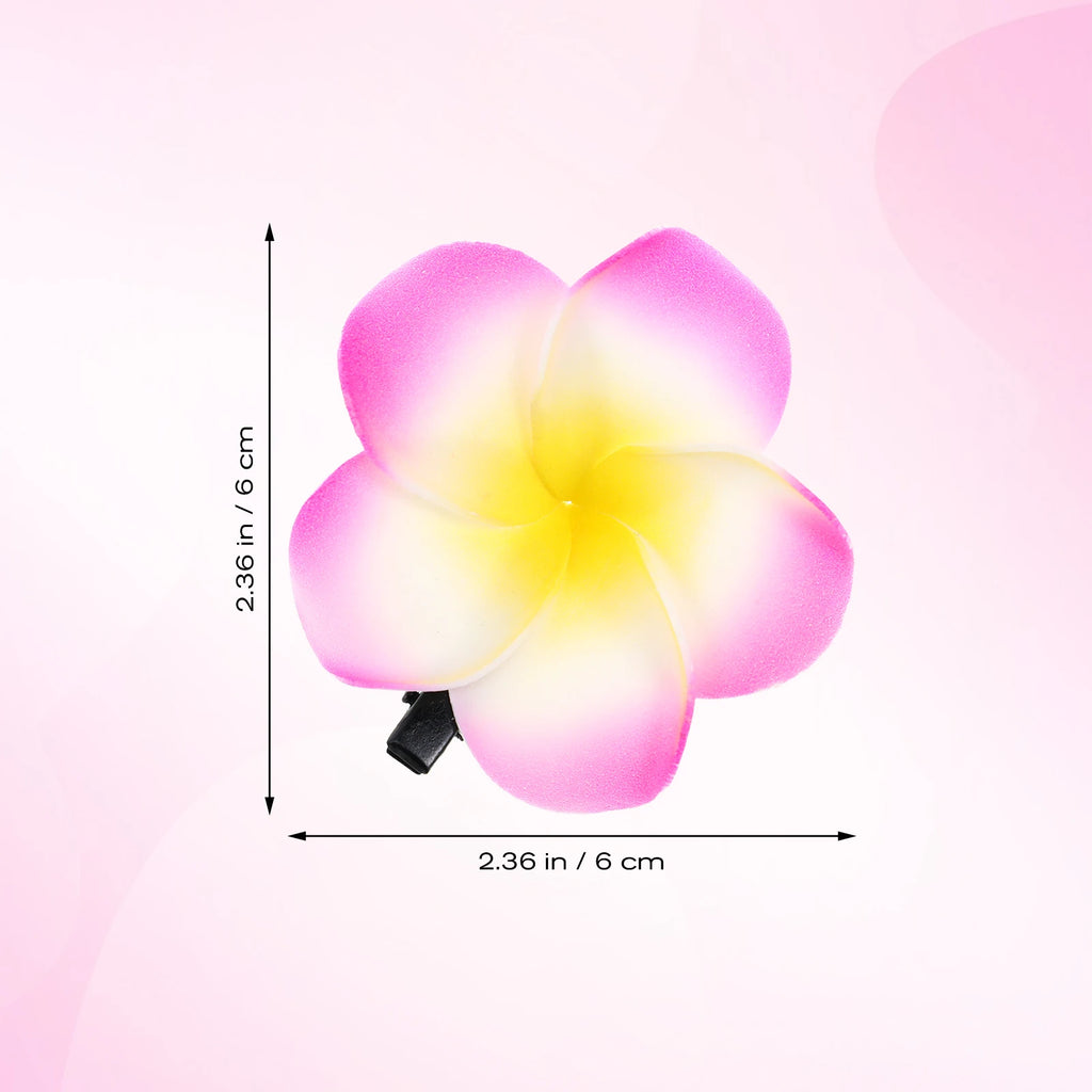 M&T Wear - 12pcs Hawaiian Plumeria Flower Hair Clips Set