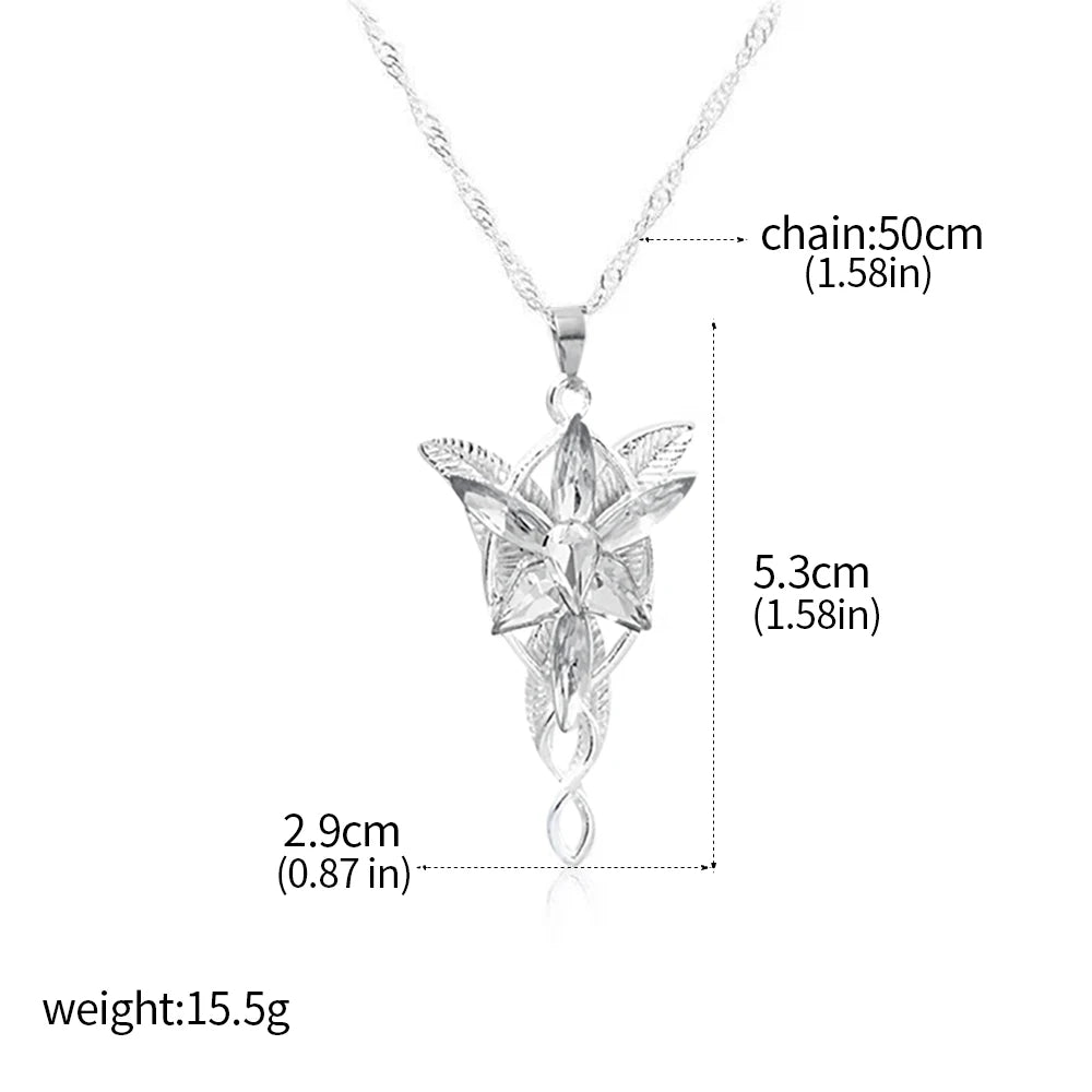 M&T Wear - Lord of the Rings Inspired Elf Princess Crystal Pendant Necklace