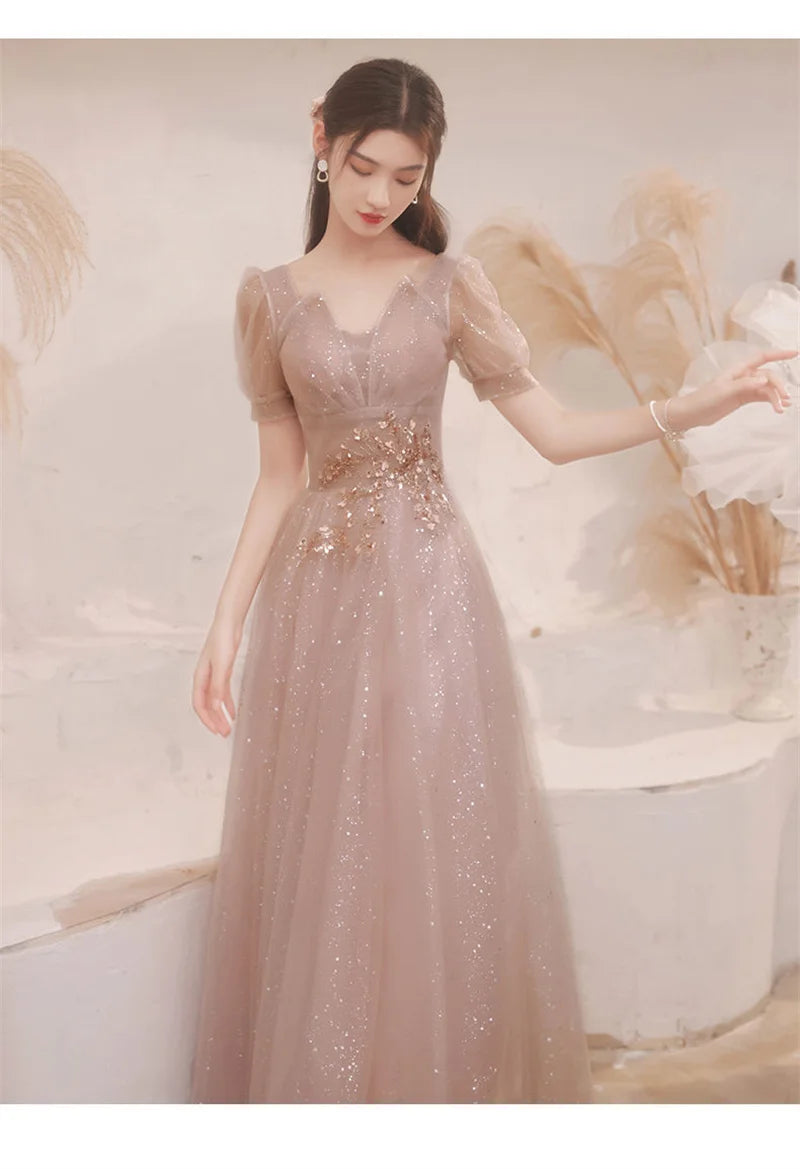 Embroidery Beaded High-End Evening Gown