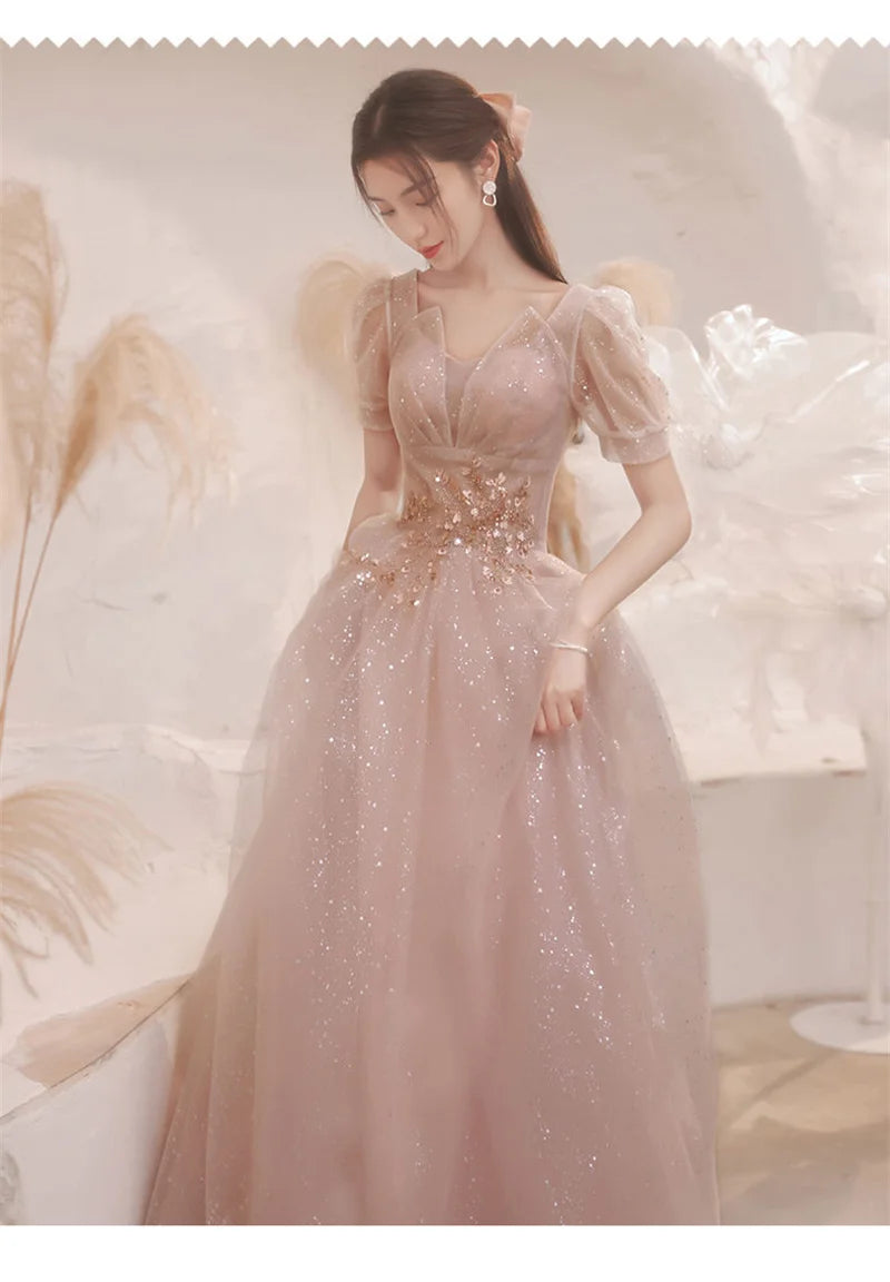 Embroidery Beaded High-End Evening Gown