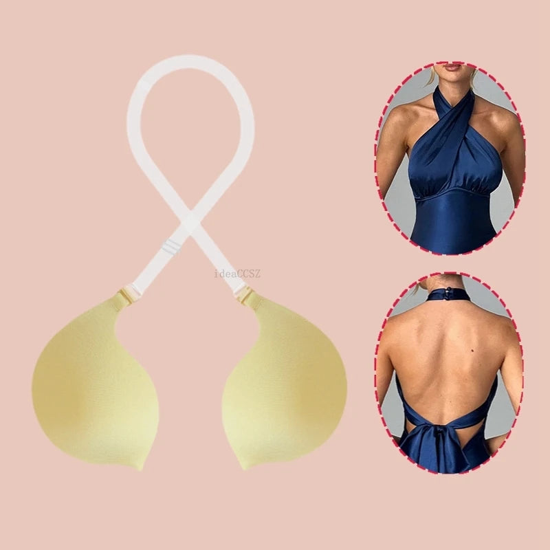 M&T Wear - Strapless Bra for Women Seamless Invisible Push Up Bras Backless Wedding Brassiere Self Adhesive Sexy Lingerie A To C Cup - M&T Wear