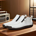 M&T Wear - New Casual Shoes for Men White Luxury Round Toe Men Ankle Boots Light Slip on Walking Shoes Outdoor Comfor Men High Top Sneakers - M&T Wear