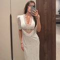 Sexy Hollow Lace Patchwork Dress
