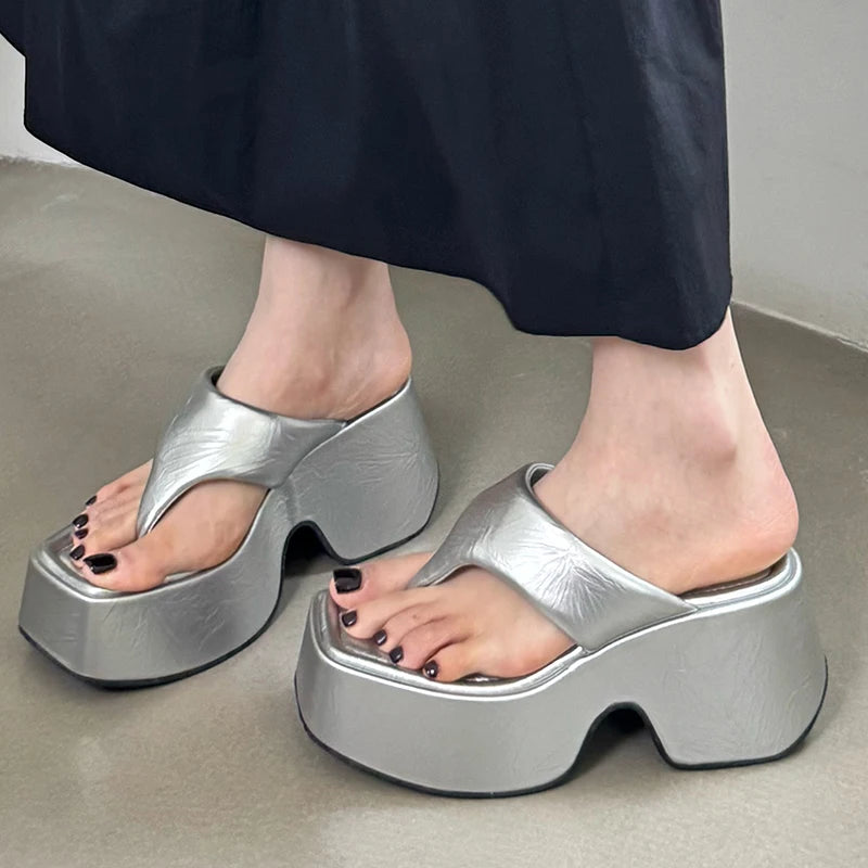 M&T Wear - Women's Korean Style Platform Wedge Slides