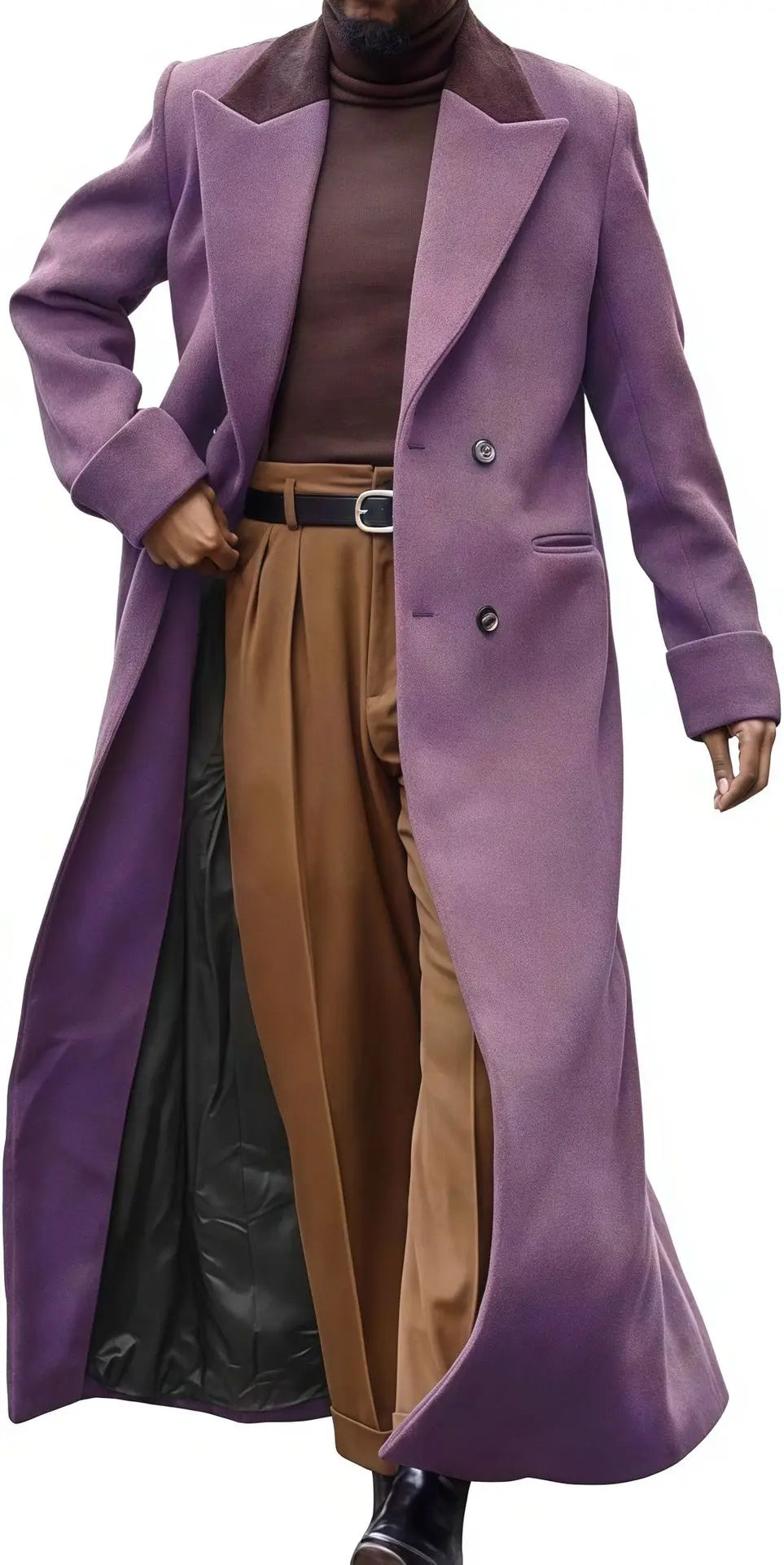 M&T Wear - French Business Casual Double-Breasted Long Woolen Coat