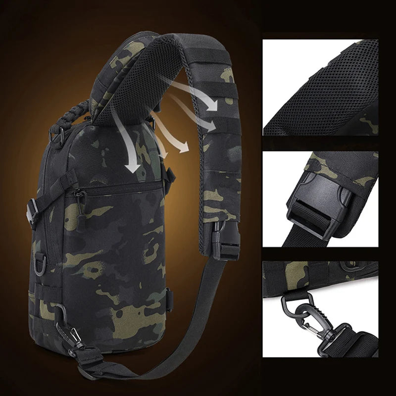 M&T Wear – Men’s Tactical Chest Bag Outdoor Sports Sling Backpack for Hiking, Fishing & Cycling