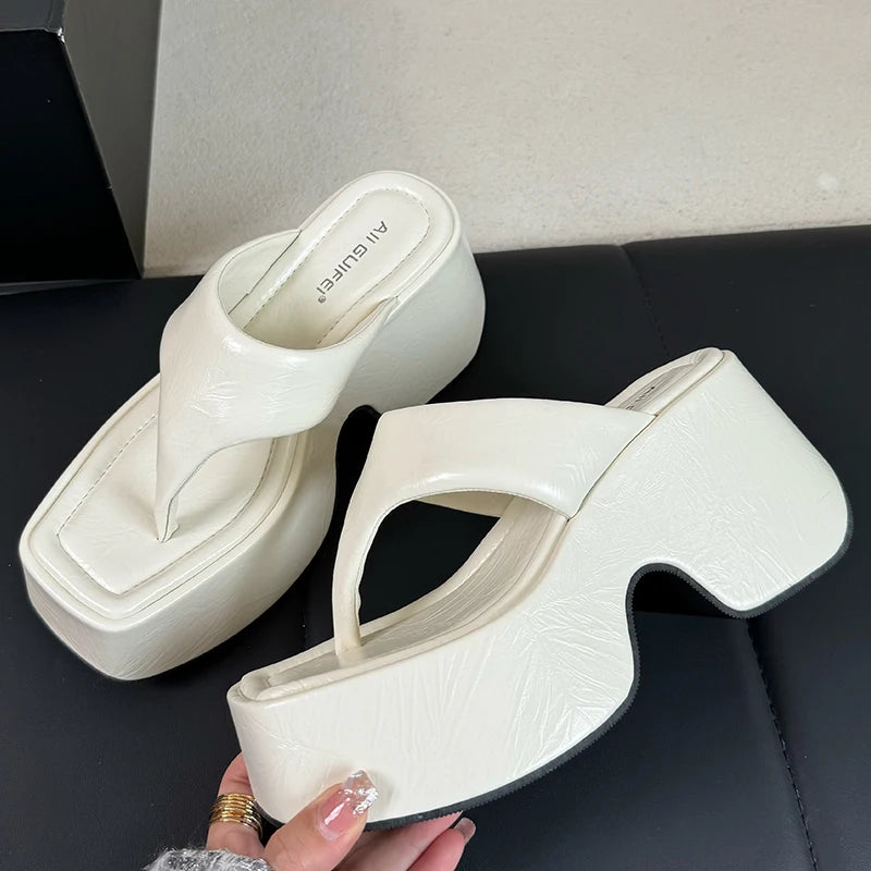 M&T Wear - Women's Korean Style Platform Wedge Slides