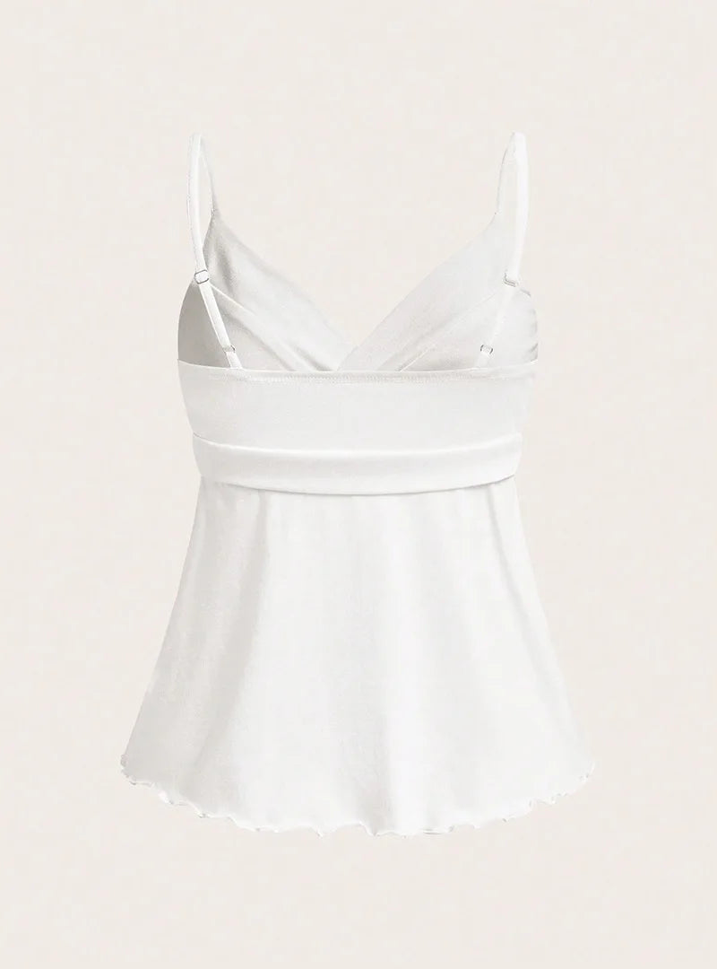 Summer 2026 Wavy Edge Lace-Up Camisole