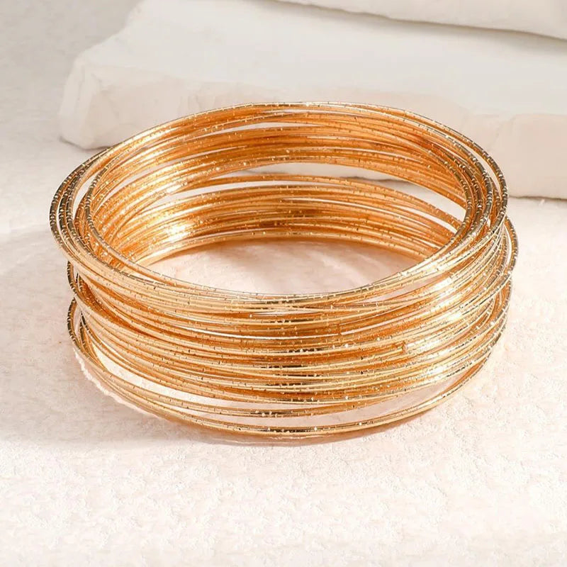 M&T Wear - 30 Pieces Metal Bangles Set for Women