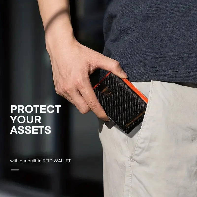 M&T Wear - Slim RFID Leather Money Clip Wallet for Men