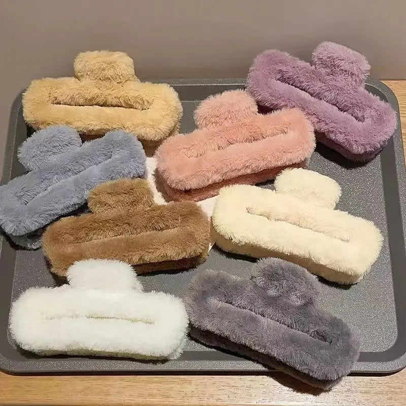 M&T Wear - Large Plush Square Hair Clip 2025 Shark Clip