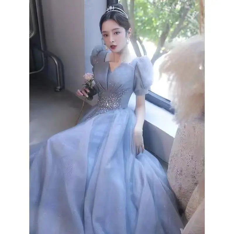 Embroidery Beaded High-End Evening Gown