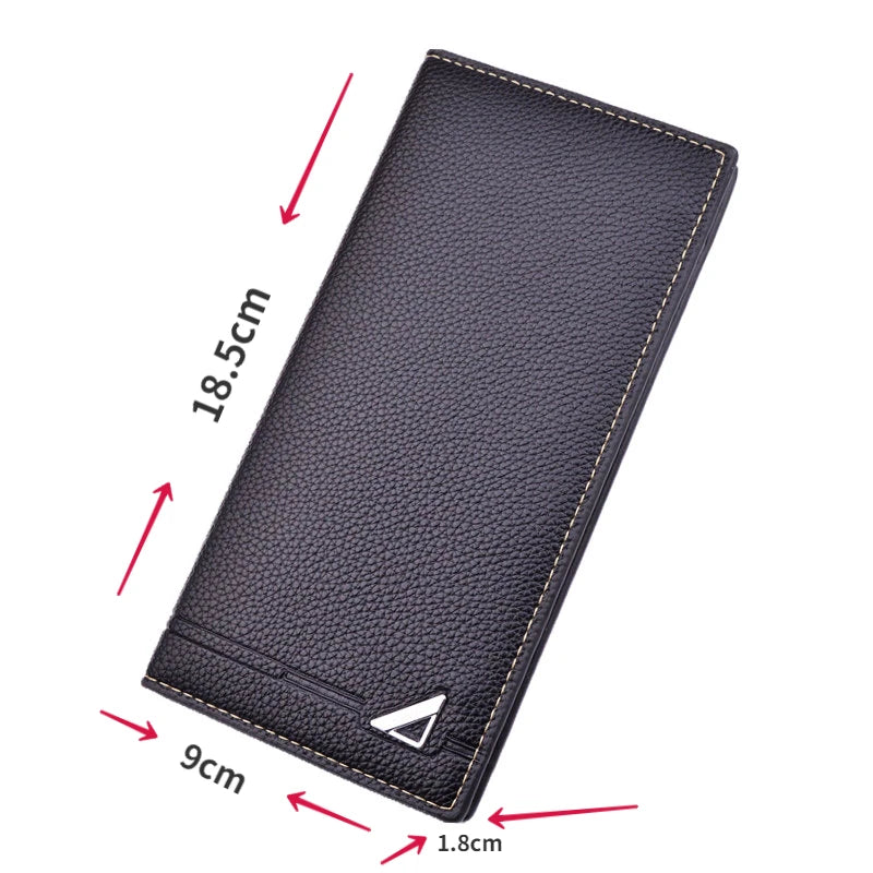 M&T Wear - Men’s Long PU Leather Wallet with Multi-Card & Coin Compartments