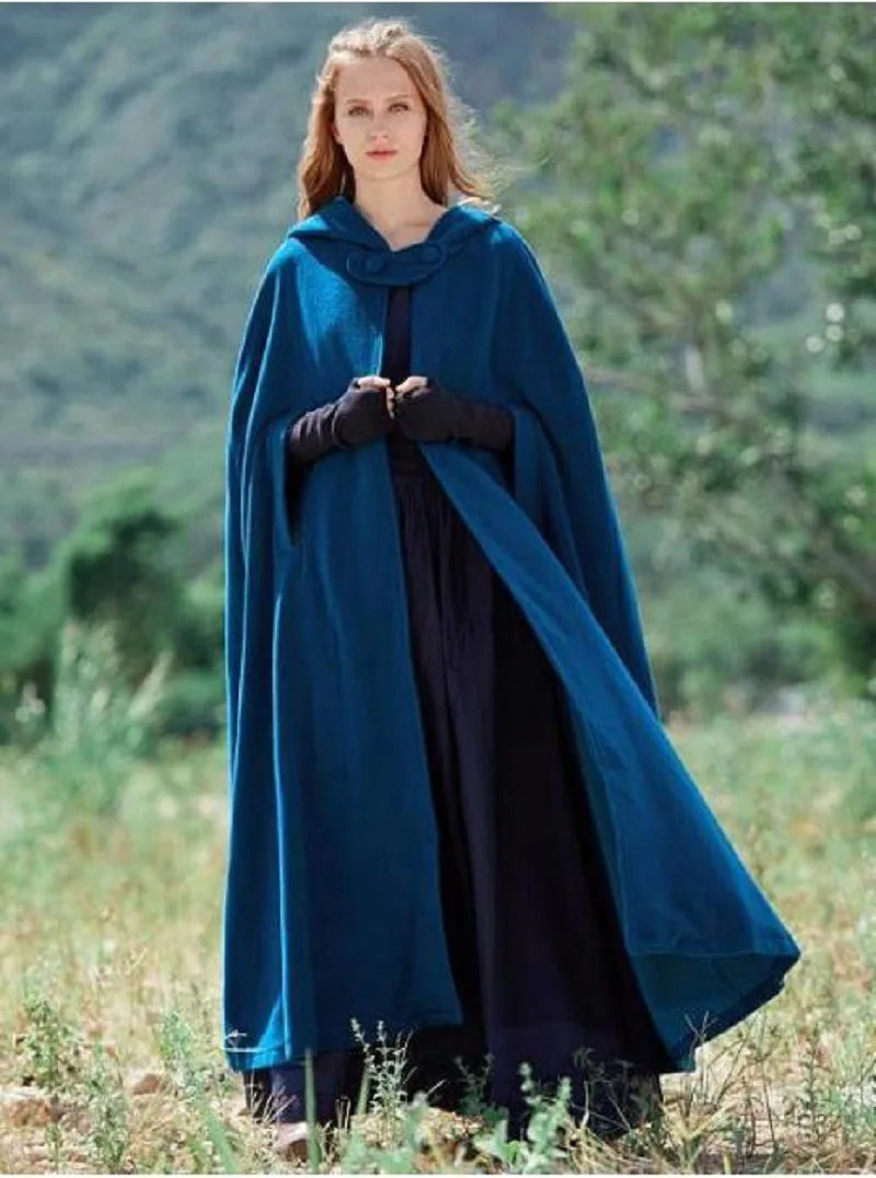 M&T Wear - European-Style Hooded Long Cloak Overcoat