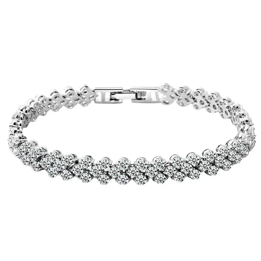 M&T Wear Elegant Cubic Zirconia Rhinestone Bangle Bracelet for Women