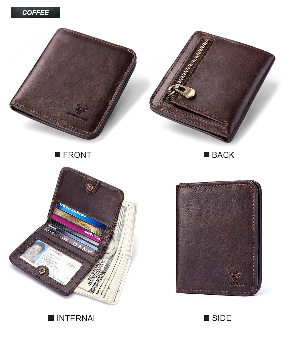 M&T Wear - Slim Cowhide Leather Wallet for Men