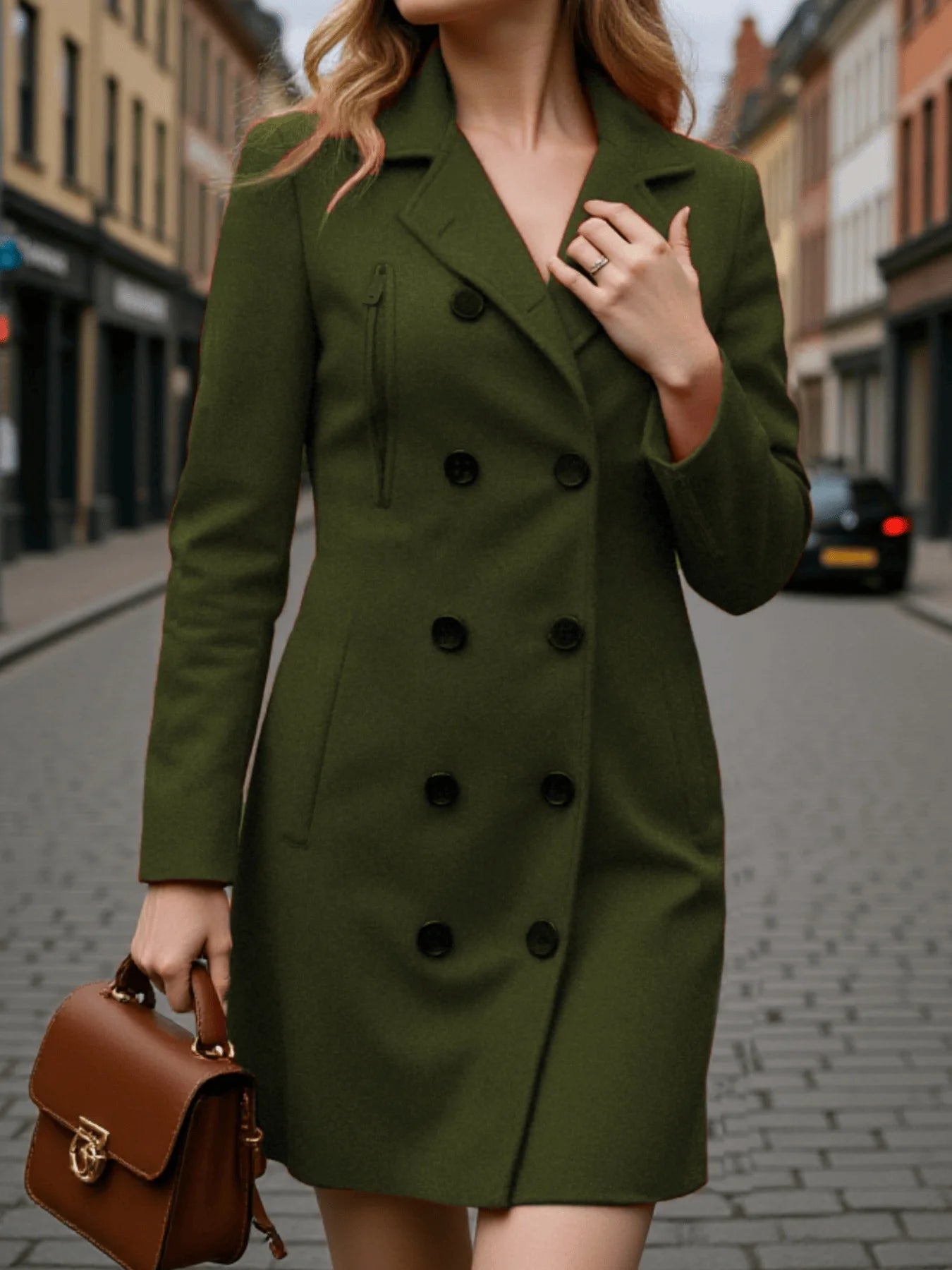 M&T Wear - Double-Breasted Elegant Woolen Overcoat