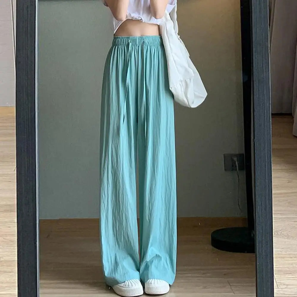 Summer Ice Silk Wide-Leg Trousers