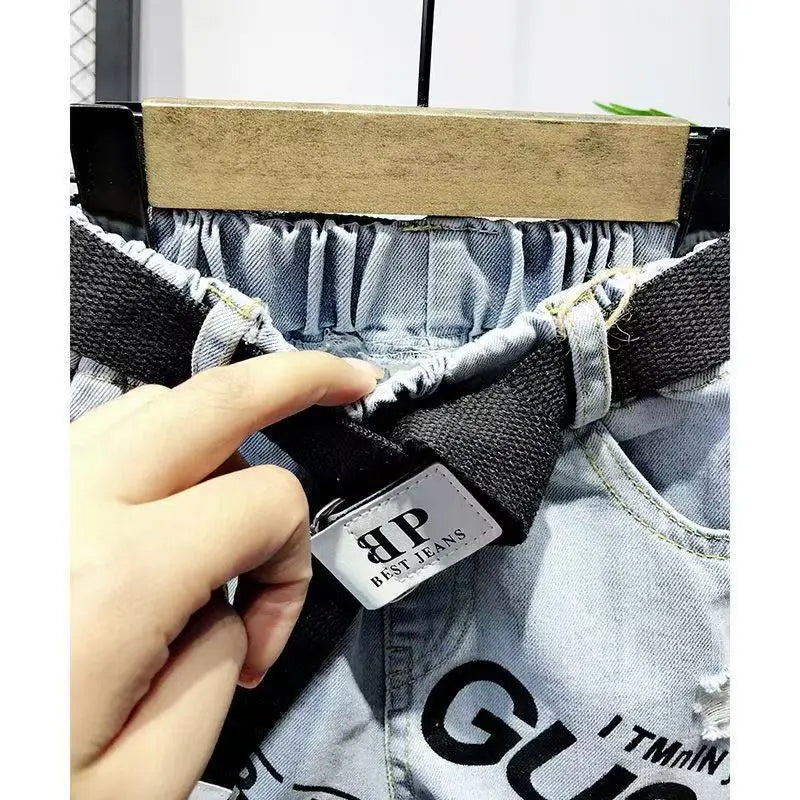M&T Wear - Boys’ Trendy Distressed Korean Style Denim Shorts