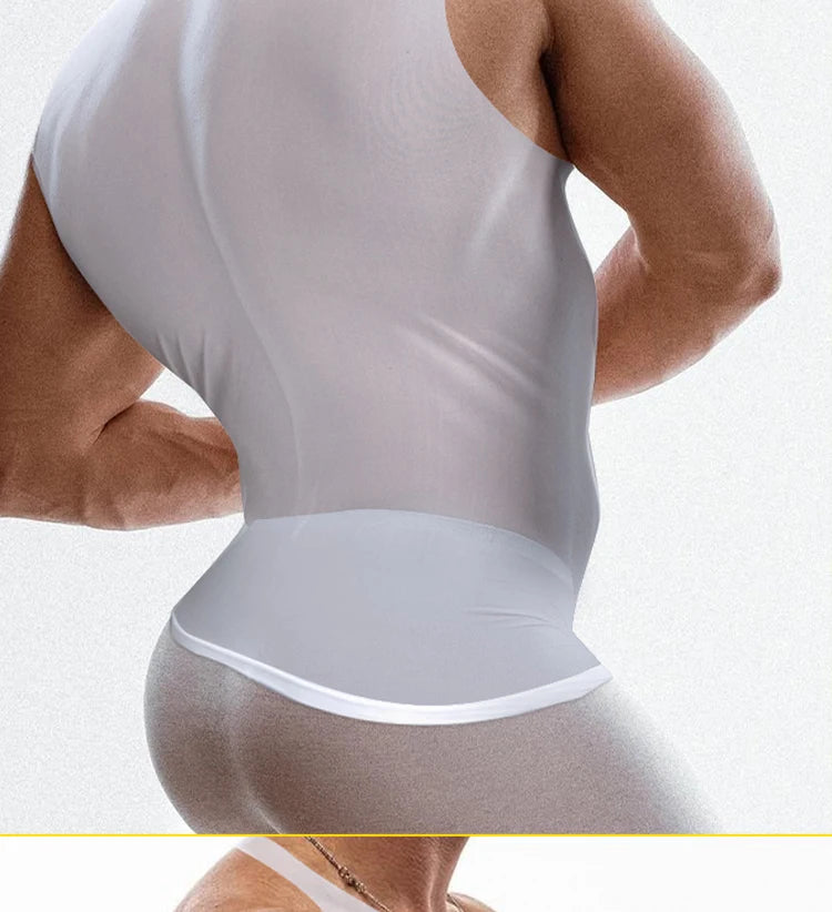 M&T Wear - Men's Sheer Elastic Muscle Fit Tank Top