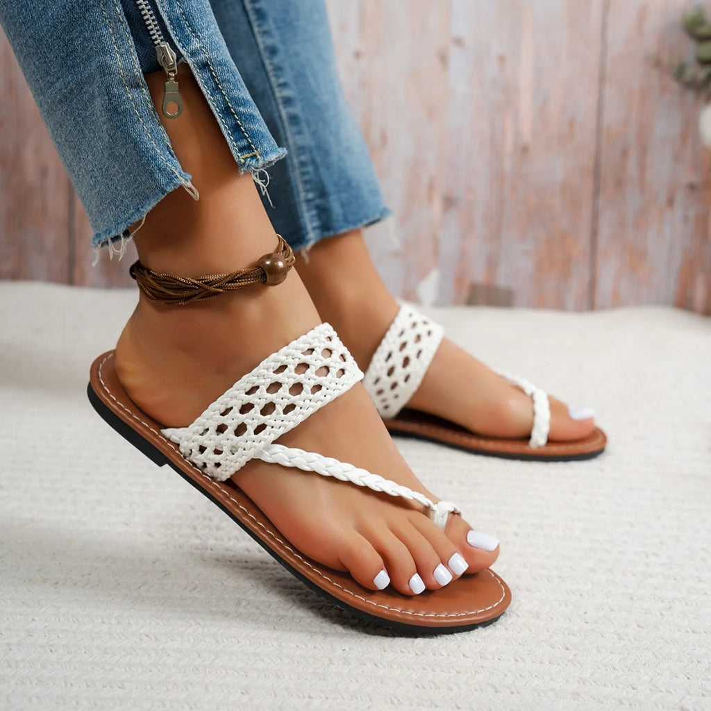 M&T Wear - Women's Woven Flat Summer Beach Slides