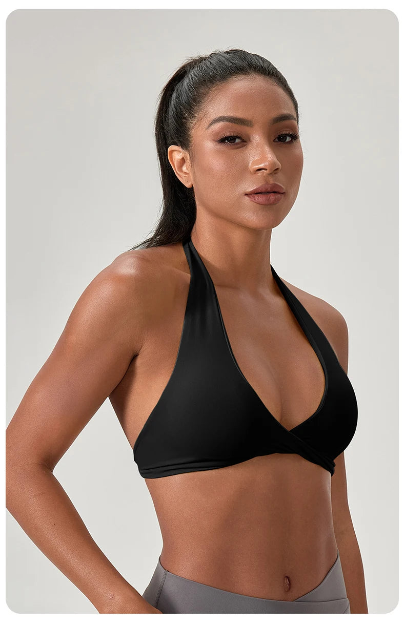 M&T Wear - Sports Yoga Bra for Women Halter Neck with Stylish Back Design Sexy Gym Bra for Running Fitness Sports Bras - M&T Wear