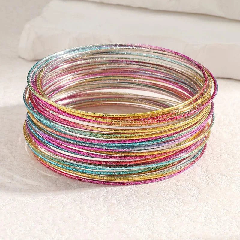 M&T Wear - 30 Pieces Metal Bangles Set for Women