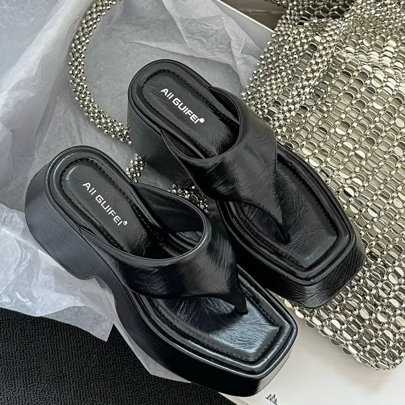 M&T Wear - Women's Korean Style Platform Wedge Slides