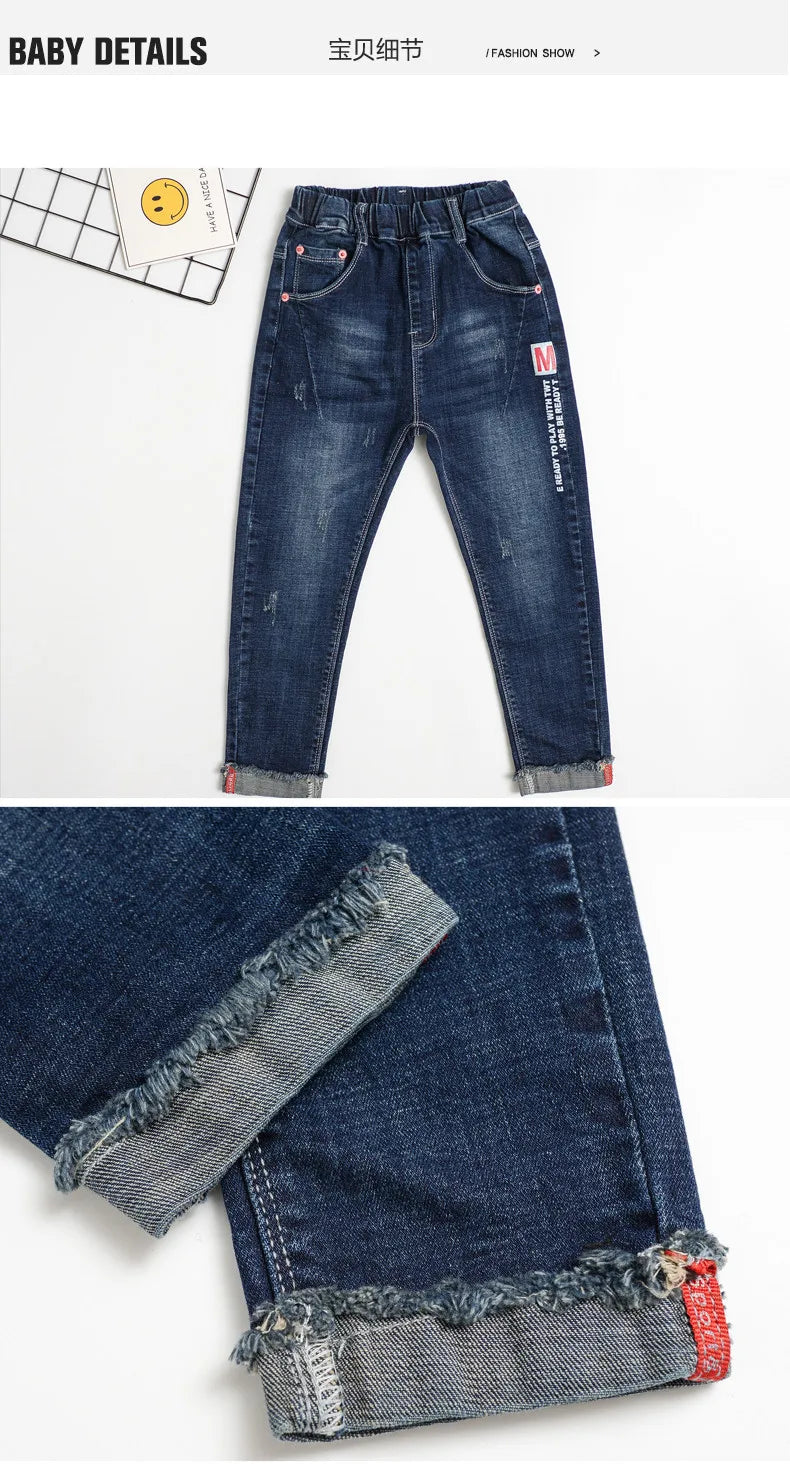 M&T Wear - Boys’ Slim Fit Elastic Waist Denim Jeans (3-14 Years)