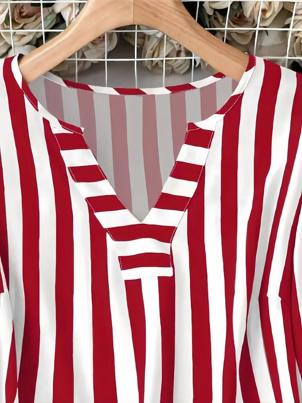 Plus Size V-Neck Chiffon Plaid Jumper