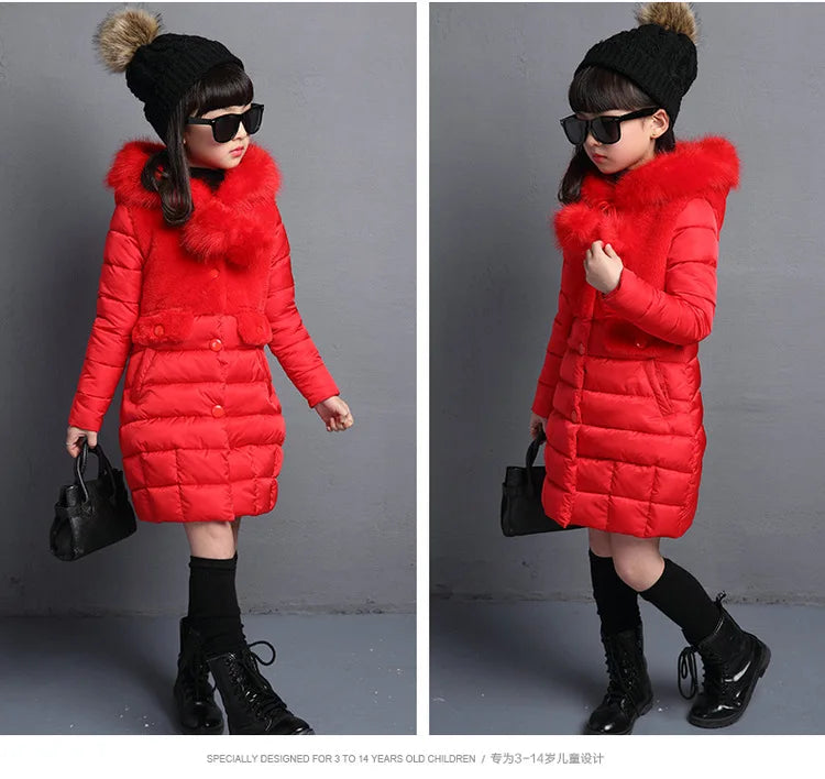M&T Wear - Fur Hooded Girls Soft Coat