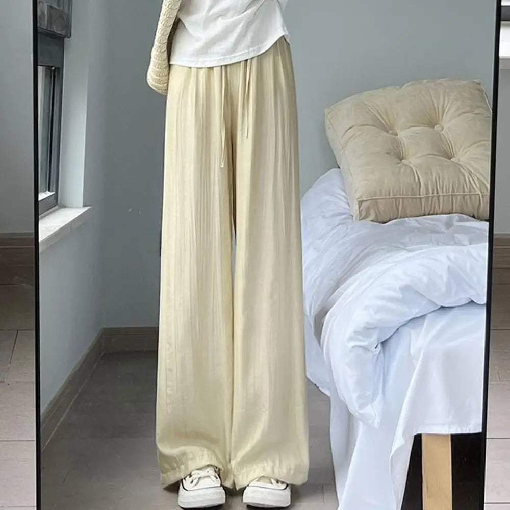 Summer Ice Silk Wide-Leg Trousers