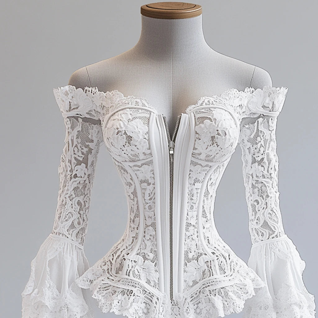 Off-Shoulder Floral Lace Blouse