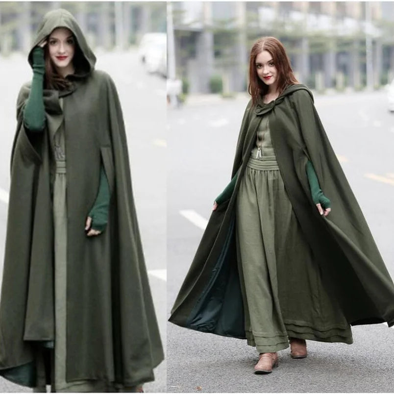 M&T Wear - European-Style Hooded Long Cloak Overcoat
