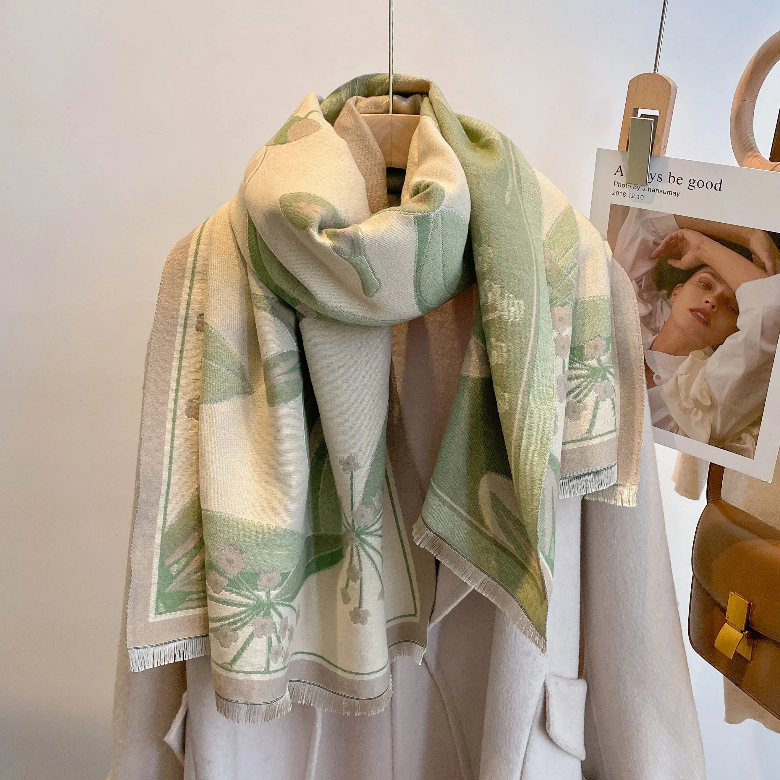 M&T Wear - Shawl Pashmina Thick Winter Warm Blanket Poncho Stoles Print Cashmere Scarf Women Travel Wraps Bufanda Female 2023 Luxury - M&T Wear