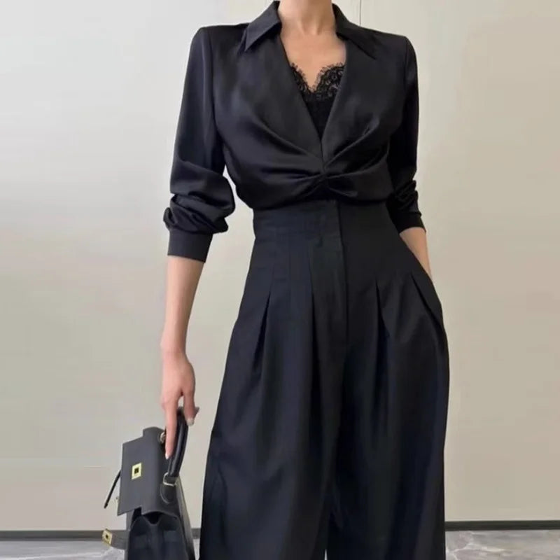 Ultra High-Waist Professional Wide-Leg Trousers