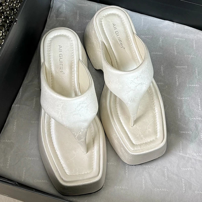 M&T Wear - Women's Korean Style Platform Wedge Slides