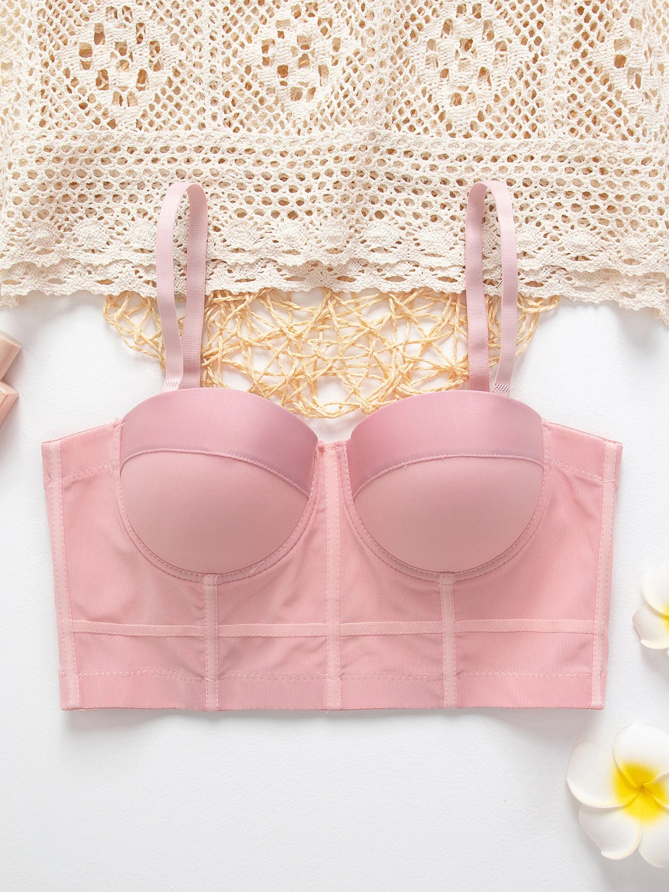 M&T Wear - Breathable Bra Buckle Style Design Adjustable Size Solid Color Simplicity Elegant Comfortable New Shoulder Strap Gauze Bra - M&T Wear