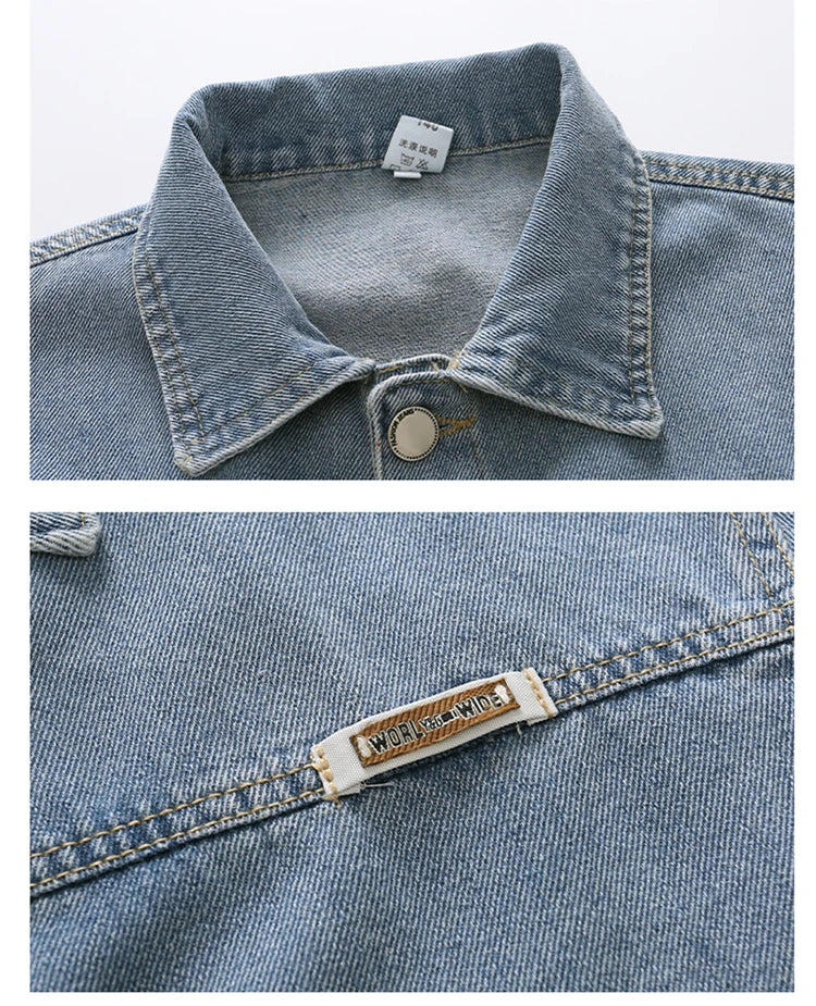 M&T Wear - Kids Denim Jacket Boys Jeans Coat Clothing Fashion Baby Boy Denim Jacket With Cartoon Embroidery Child Casual Streetwear Outfit - M&T Wear