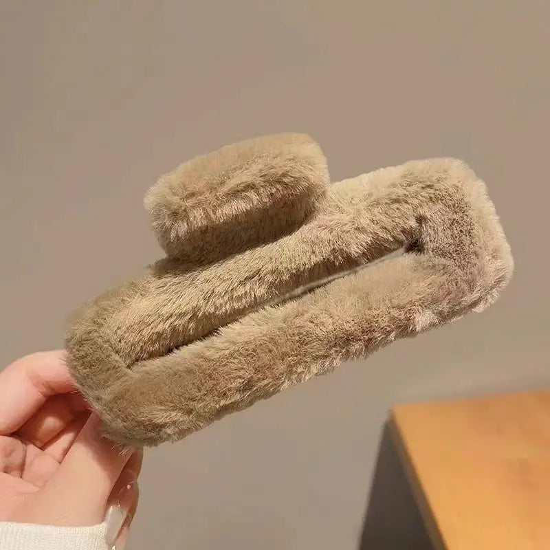 M&T Wear - Large Plush Square Hair Clip 2025 Shark Clip