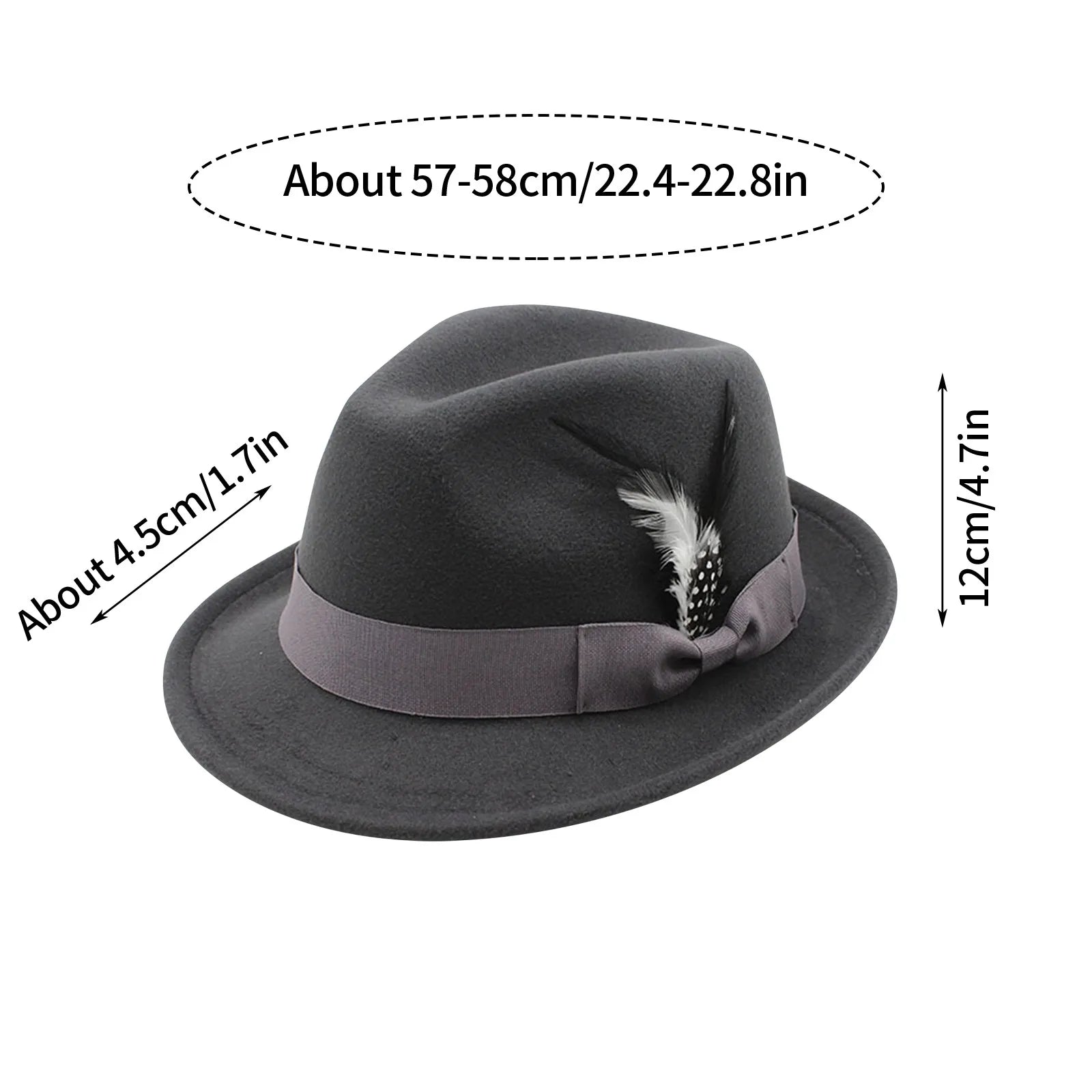 M&T Wear - Elegant Feather Felt Jazz Top Hat