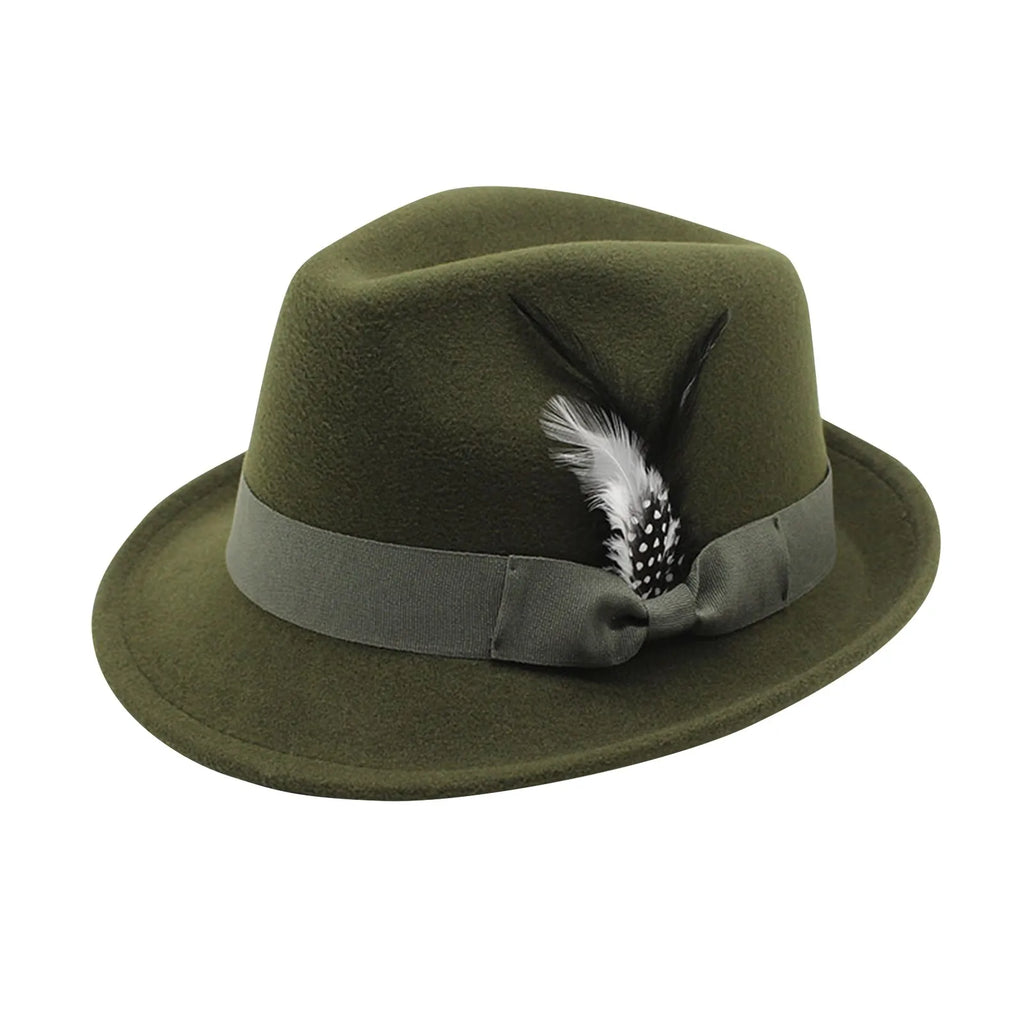 M&T Wear - Elegant Feather Felt Jazz Top Hat