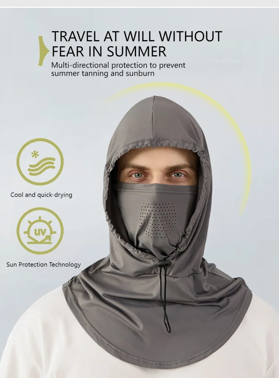 M&T Wear - Outdoor Full Face Sun Hat with Mask, Breathable UV Protection